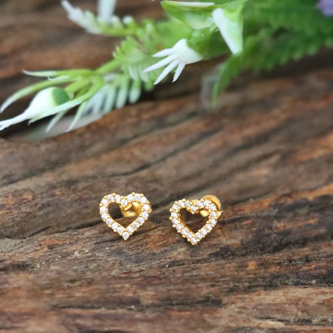Elegant Gold Heart Earrings